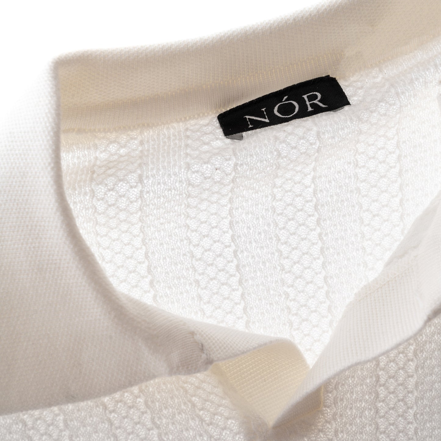 NÓR Ribbed Knit Polo — White