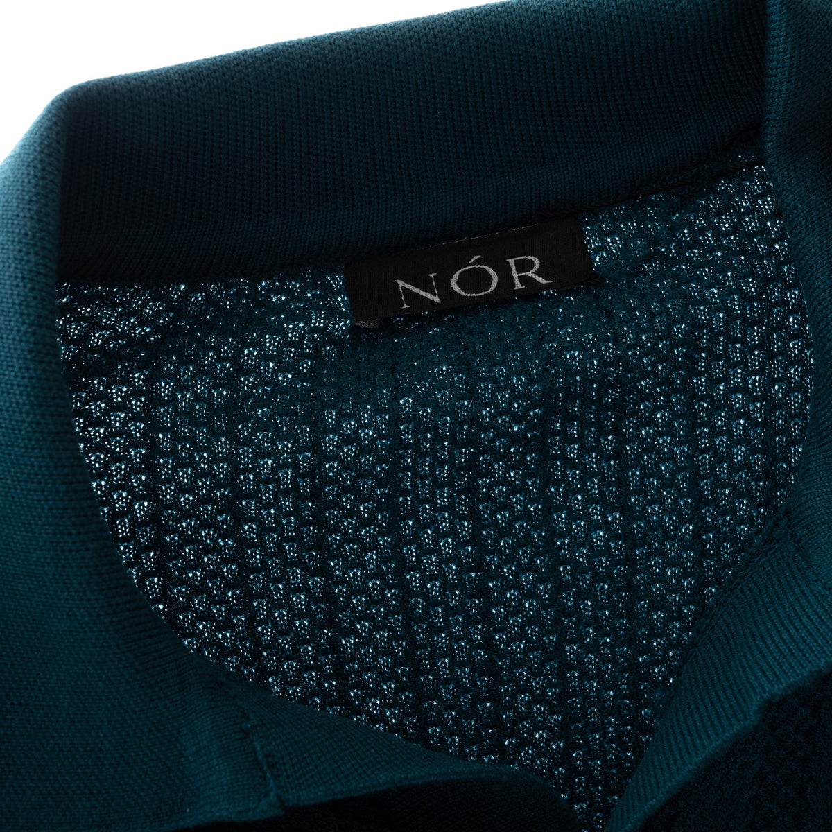 NÓR Ribbed Knit Polo — Horizon