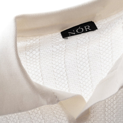 NÓR Ribbed Knit Polo — White