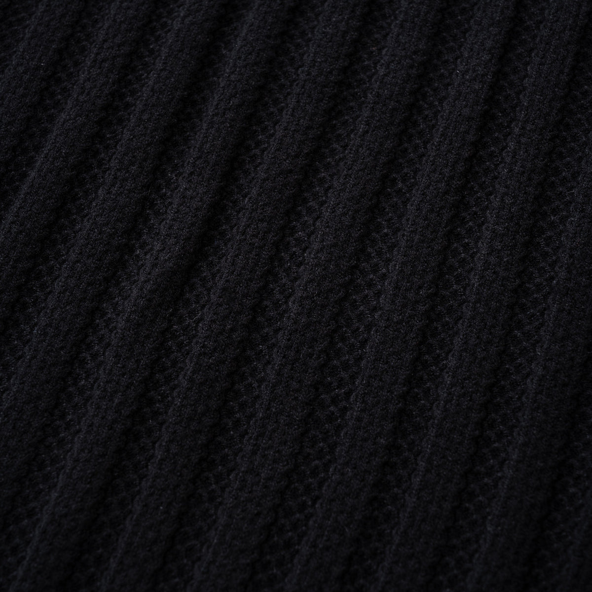 NÓR Ribbed Knit Polo — Black