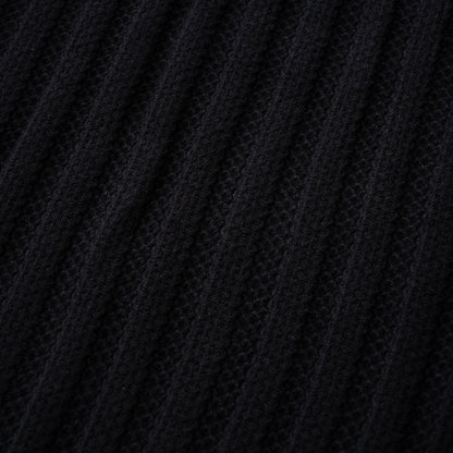 NÓR Ribbed Knit Polo — Black