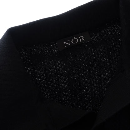 NÓR Ribbed Knit Polo — Black
